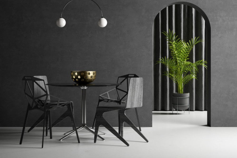 10 Schwarze Metall-Esszimmerstühle für Moderne Häuser